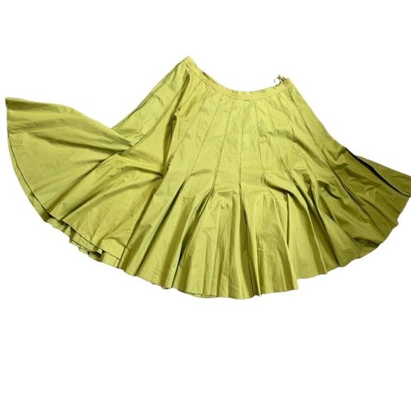 Mix Nouveau Cotton Swing Skirt Pleated XL-Petite Green 48R - Picture 2 of 6